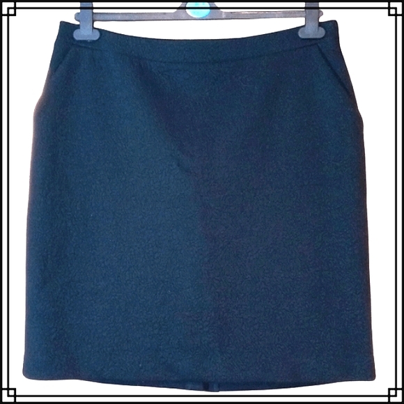 Adrienne Vittadini Retro Style Black Textured Mini Pencil Skirt Size XLarge - Picture 1 of 8
